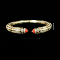 wholesale 925 Silver Gold-Plated Bracelet with High-Carbon Diamonds, Cartier Coral, Enamel, Art Deco Vintage Style for Women's Ceremony and Evening Wear-0-2