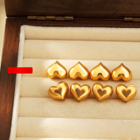 wholesale Gold-plated 925 Ancient Method Silver Peach Butt Heart Spacer Bead Back Cloud Handmade DIY Bracelet Necklace Loose Bead Stringing Jewelry Accessories-Small peach 6.2mm*7.7mm