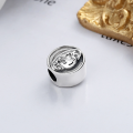 wholesale S925 Sterling Silver Straw Hat Boy Pendant Spacer Bead Double Hole Stringing Component DIY Bracelet Accessory Barrel Bead High-end Feel-0-3