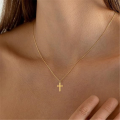 wholesale 925 Silver Hot-selling Plain Cross Pendant Choker Necklace For Women,。-0-1