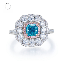 wholesale 925 Silver Metal Material, Mu Jing Jewelry New 1 Carat High Carbon Diamond Ring 6*6 Aquamarine Luxury European and American Style Live Streaming Hit-R492 Aquamarine No. 6