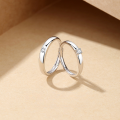 wholesale S925 Metal New Couple Rings for Men and Women, Original Design, Niche, High-End, Light Luxury Matching Bands, Simple and Elegant Ring-0-0
