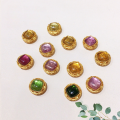 wholesale S925 Gold-Plated Silver Natural Tourmaline Square Star Three-Connector Accessory Bracelet Necklace String Charm DIY Handmade Spacer Bead-0-3