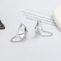 wholesale S925 Silver Yun Chao Xuan Fashion Wide Arc-shaped Fringe Chain Creative Design Versatile Earrings Ear Clips-YQR483/approx. 4.5g 925 silver