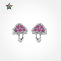wholesale S925 Sterling Silver Light Luxury Cross-Border Women's Colorful Mushroom Design Creative and High-End Earring Wholesale-0-0