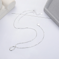 wholesale S925 Sterling Silver Korean Style Internet Celebrity Minimalist Plain Pendant Necklace INS Trendy Commuting Versatile Collarbone Chain-0-3