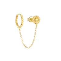 wholesale S925 Sterling Silver All-match Crystal Moon Earrings With Tassel Ball, Heart Accents-Single gold #3&gt;925 silver