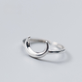 wholesale S925 Silver Moon Ring for Women, Japanese and Korean Style Nature-Inspired Crescent Moon Adjustable Ring with Personality J4465-0-2