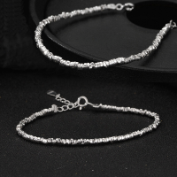 wholesale 925 Sterling Silver Bead Bracelet For Women-Plain silver (unisex)  2.0mm (16+4cm/approx. 4.10g)