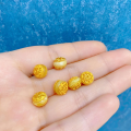 wholesale S925 Gold-Plated Silver Natural Beeswax Spacer Bead Barrel Bead Planet Bead Drop Pendant DIY Accessories Bracelet Semi-Finished Product-0-7