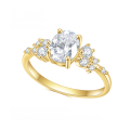 wholesale 10/14/18k White Gold, Rose Gold, Yellow Gold High-end Ins Style Fresh and Elegant 1 Carat Moissanite Ring-0-0