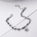 wholesale Sterling Silver Asymmetric Chain Sun Pendant Bracelet Korean Version Retro Thai Silver Ins Minimalist Style Personalized Women's Design-0-1