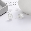 wholesale S925 Sterling Silver Arc-Shaped Pea Brushed Stud Earrings Korean Style Elegant Earrings for Pierced Ears Factory Direct-0-3