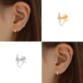 wholesale S925 Sterling Silver Ins-style Lightning Prong Set Zircon Flat Head Threaded Cartilage Earring-0-4