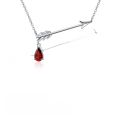 wholesale 925 Silver Archery Design Pendant Necklace with Unique Natural Garnet Gemstone-0-4