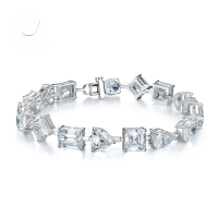 wholesale S925 Sterling Silver Moissanite Square Design Ring, Minimalist Four-Prong Luxury Fashion Ring for Women, Non-Tarnish-Moissanite 7*9mm US No. 8