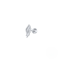 wholesale S925 Sterling Silver Ins Mini Feather Wing Threaded Eye Piercing Ear Stud with Diamond-0-3