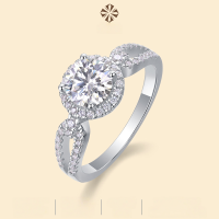 wholesale 925 Sterling Silver Stackable Luxury Rings for Cross-Border Women, Moissanite Finger Rings with Fade-Resistant Finish-Moissanite 1 carat US 6