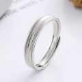 wholesale S925 Sterling Silver Retro Vintage-Designed Irregular Beaded Minimalist Fresh and Niche Elastic Ring-0-3
