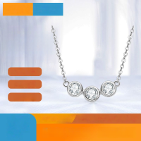 wholesale Metal material, Korean-style fashiondesign moissanite necklace for women, OEM customization with provided samples, images, or designs, ODM processing-Platinum 925 silver