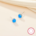 wholesale 925 Silver Cross-Border Hot-Sell Women's Stud Earrings with Four-Prong Setting, Round Opal Australian Opal, Fashion Minimalist High-End Sense Jewelry-0-3