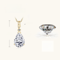 wholesale High-quality 925 silver D-color pear-shaped moissanite pendant with a niche design, luxurious teardrop-shaped necklace for the collarbone-0-5