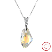 wholesale S925 Sterling Silver Geometric Irregular Aurora Austrian Crystal Necklace Fashion Crystal Necklace Jewelry-Platinum, length 45cm 925 silver