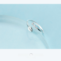 wholesale S925 Silver Nalan Women's Small FreshLeaf Open Ring Adjustable Ring Literary Ring J3786-0-0