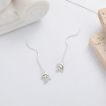 wholesale S925 Silver Yun Chao Xuan Fashion Minimalist Cute Dolphin Wave Ear Thread Individuality Internet-famous Design Earrings Ear Pin-0-1