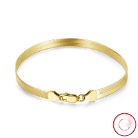 wholesale S925 Sterling Silver Cloud-Pull Jewelry 45mm Blade Flat Snake Chain Bracelet Factory Direct Supply Cross-Border Best Seller-18K gold, 16.5CM long, about 4.2g 925 silver