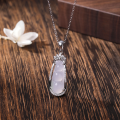 wholesale S925 Sterling Silver Yaxi Water Foam Jade Four Seasons Lucky Bean Necklace for Women, Original Design New Chinese Style Four Seasons Bean Collarbone Chain-0-0