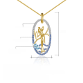 wholesale S925 Sterling Silver Shan Hai Jing Series Designer Blue Gemstone Pendant with Natural Topaz Necklace-0-0