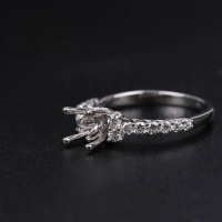 wholesale Classic retro elegant 1ct micro-paved ring setting in 9k/10k/14k/18k white gold-9k gold diamond ring setting>US size 8