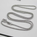 wholesale S925 Sterling Silver 20 Light Bead Chain 55cm Round Bead Bare Chain Fashion Retro Matching Chain Accessory with Pendant Jewelry-0-5