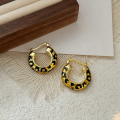 wholesale S925 Sterling Silver Drip Leopard Print Earrings, Minimalist Korean Style, Small and Chic, Sophisticated and Elegant-0-1