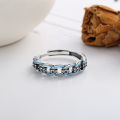 wholesale S925 Cuban chain design colorful ins-style resin inlaid zircon ring trendy Korean-style ring-0-2