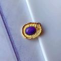 wholesale S925 Sterling Silver Gold-Plated Inlaid Natural Charoite Beads DIY Bracelet Necklace Pendant Spacer Bead Accessories-0-7