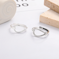 wholesale S925 silver vintage distressed geometric twisted rope creative niche trendy unique design open ring-YQJ1128 distressed/approx. 2.1g &gt; adjustable opening