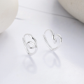 wholesale S925 Sterling Silver Hollow-out Twisted Heart Ear Clasps, Fresh and Sweet, Exquisite and Compact, Versatile Elegant Earrings for Women-0-0