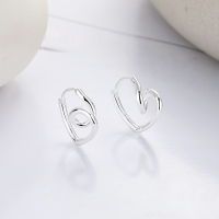 wholesale S925 Sterling Silver Hollow-out Twisted Heart Ear Clasps, Fresh and Sweet, Exquisite and Compact, Versatile Elegant Earrings for Women-388HR/approx. 3.5g 925 silver