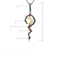 wholesale S925 Sterling Silver Secret Garden High-End Pendant, Natural Style Designer Necklace with Genuine Colored Gemstones-Natural garnet pendant (with silver chain)