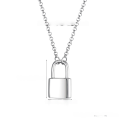 wholesale 925 Sterling Silver Necklace, Cross-Border Hot-Sell Solid Lock Pendant Chain Minimalist Luxury Niche High-End Collarbone Necklace-0-5