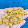 wholesale S925 Gold-Plated Silver Natural Beeswax Spacer Bead Barrel Bead Planet Bead Drop Pendant DIY Accessories Bracelet Semi-Finished Product-0-1