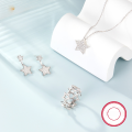wholesale S925 silver jewelry set, cross-border hot-selling diamond-encrusted star bracelet, ring, and necklace for women, high-end new collection-0-0