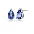 wholesale S925 Silver Natural Topaz Pear-Shaped Earrings Stock, Fashion Minimalist Style Elegant Natural Gemstone Earrings-0-5