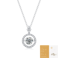 wholesale S925 Sterling Silver Moissanite Touch Pendant Necklace for Women with Chain, Gift Accessory, Light Luxury High-End Feeling Necklace-0-6