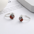 wholesale S925 Sterling Silver Retro Craft Lucky Bag Style Inlaid with Southern Red Agate Ring Ethnic Trend National Tide Ring-0-1