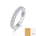 wholesale S925 Sterling Silver Moissanite Ring Light Luxury High Version Stackable Full Finger Ring European and American Jewelry Amazon Best-Selling Eternity Band-0-6