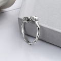 wholesale S925 Sterling Silver Korean-style Retro Bamboo Ring Holder Tulip Gentle and Elegant Openable Ring-0-1