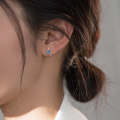 wholesale S925 Sterling Silver Fresh and Sweet Style Tranquil Blue Ocean-inspired Cute Starfish Earrings M05605-0-1